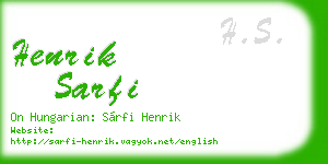 henrik sarfi business card